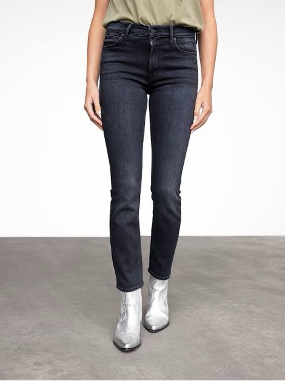 Mother Mid Rise Dazzler Ankle Jeans Deep End